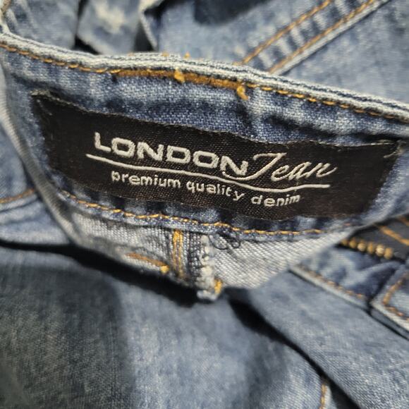 Vintage London Jean Short Blue Denim Longline Low Rise Y2K Cotton Bermuda Jort 4 - Picture 10 of 15